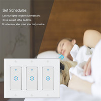 SIXWGH Interrupteur Tactile Intelligent WiFi 3 Gangs Compatible Alexa Google Home Étanche Contrôle par Programmation/Voix/Groupe pour la Maison