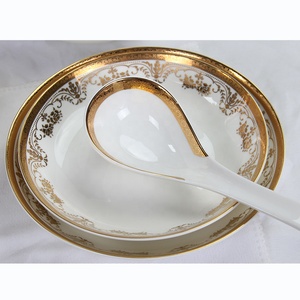 Juego de vajilla de cerámica con acabado en relieve, juego de vajilla de cerámica con línea dorada, color blanco, 20, 66 <span class=keywords><strong>y</strong></span> 125 unidades - Product Image 3