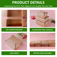 Boîtes à lunch jetables compostables en papier avec revêtement sans plastique pour salades, préparation de repas, plats à emporter, restauration et emballage alimentaire