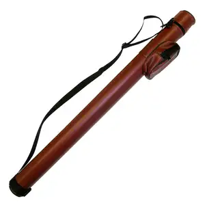 factory low price round shape 1/2 hard pool cue case portable leather billiard cue case