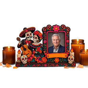 Cornici in Legno per <span class=keywords><strong>Foto</strong></span> Commemorative del Giorno dei Morti, Decorazioni per Fiori, Teschi e Album Fotografici Familiari - Product Image 5