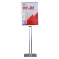 Support de menu en verre trempé en aluminium, réglable en hauteur, avec écran LED et double trou