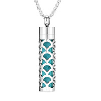 Collier pendentif en acier inoxydable multicolore minimaliste Diffuseur de parfum Bouteille d'améthyste Pendentif Patte creuse Coeur Charms Cadeau
