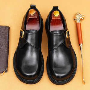 Zapatos Formales de Negocios de Cuero Genuino con Punta en Pico y Estilo Británico para Hombre, Zapatos de Vestir para Oficina y Carrera, Zapatos de Boda para Todas las Temporadas - Product Image 4