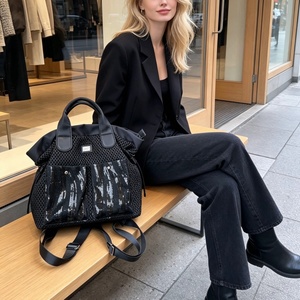 Bolso Tote de Malla con Lentejuelas para Mujer, con Correa Extraíble, Gran Capacidad, Casual, Moderno, con Múltiples Bolsillos, para Uso Diario - Product Image 1