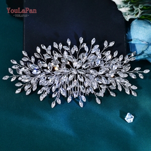 YouLaPan HP966 Peigne à cheveux élégant en strass, style européen et américain, décoration de cheveux scintillante pour <span class=keywords><strong>mariée</strong></span>, banquet et fête - Product Image 3