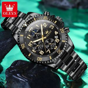   2926 Montre de sport de luxe personnalisée OEM avec logo, phase de lune, mode, étanche, lumineuse, multifonctionnelle, à quartz pour homme - Product Image 3