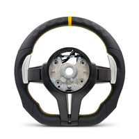Volant sport M avec fond plat et marque jaune sur le dessus pour BMW Série 3 E90 E91 E92 E93 X5 E70 E71 X6 E72 E84 E89 E88