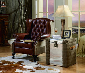 <span class=keywords><strong>Fauteuil</strong></span> à dossier haut en <span class=keywords><strong>cuir</strong></span> véritable, style loft industriel rétro, durable, pour salon - Product Image 3