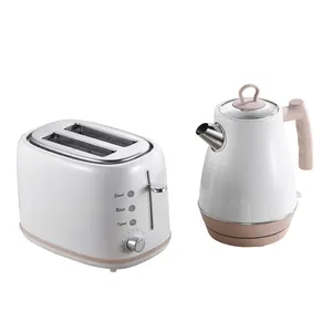 Moda Kitchen Appliance Set Branco Chaleira Elétrica Pão Torradeira 4 Fatia