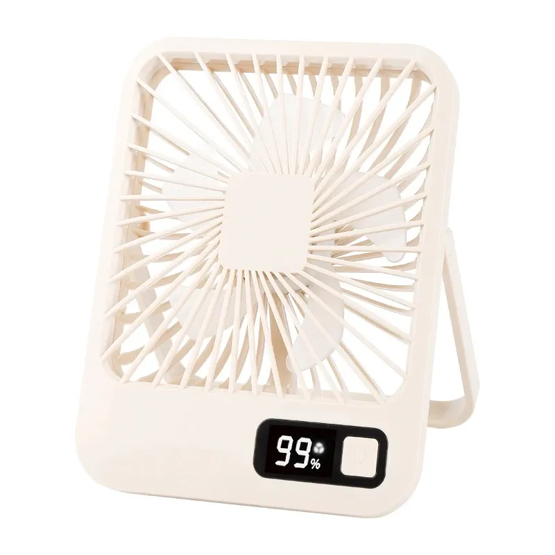 Ventilador de mesa portátil pessoal, ventilador digital com 5 velocidades de vento, ventilador elétrico recarregável para uso em escritório doméstico