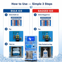 Distributeur automatique de glace en cubes PUKUI avec fonction SDK, fonctionnement à pièces, capacité de 900 kg, service 24h/24 et 7j/7