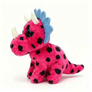 Peluche de Triceratops personalizado, peluche de dinosaurio rosa, peluche de Triceratops con manchas, peluche de dinosaurio suave - Product Image 5