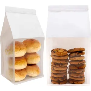 Benutzer definierte gedruckte Fabrik Hersteller Bäckerei Lebensmittel verpackung Brown Kraft Toast Brot Papiertüten mit Fenster