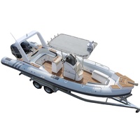 Vente flash - Bateau pneumatique en fibre de verre CE 7,6 m (25 pieds) avec moteur hors-bord, yacht de luxe, RIB760 personnalisé