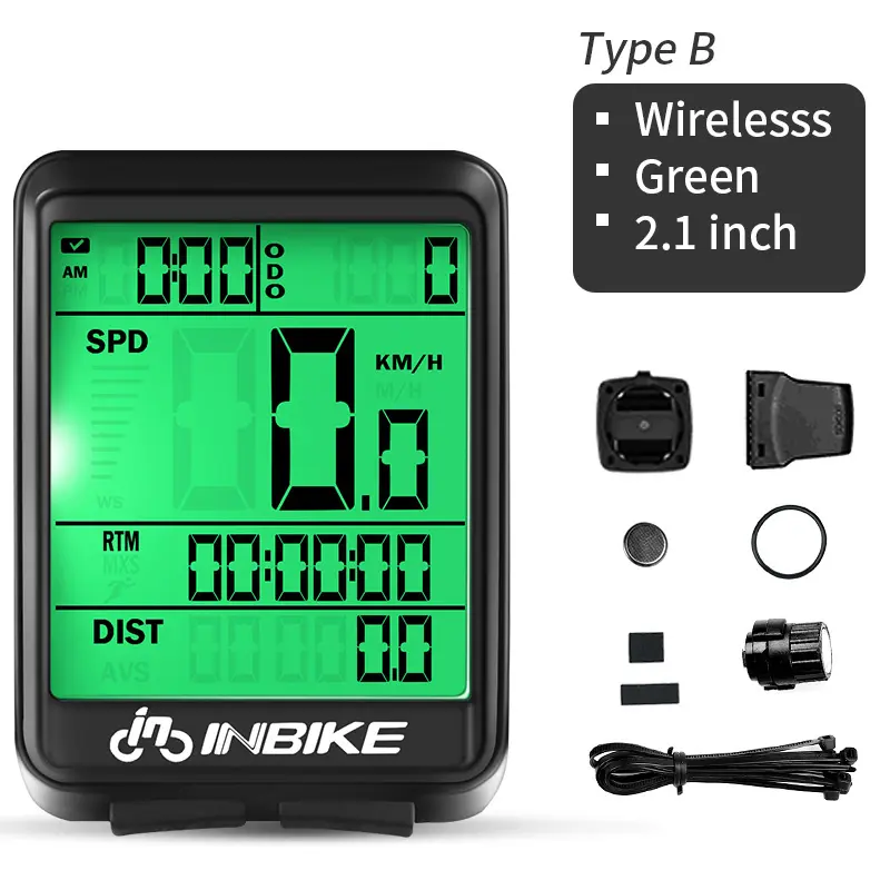 INBIKE Screen Wired Wireless Bicycle Speedometer for Bike New Type Road Backlight White Black 1 Year Bicycle Speedometer Digital