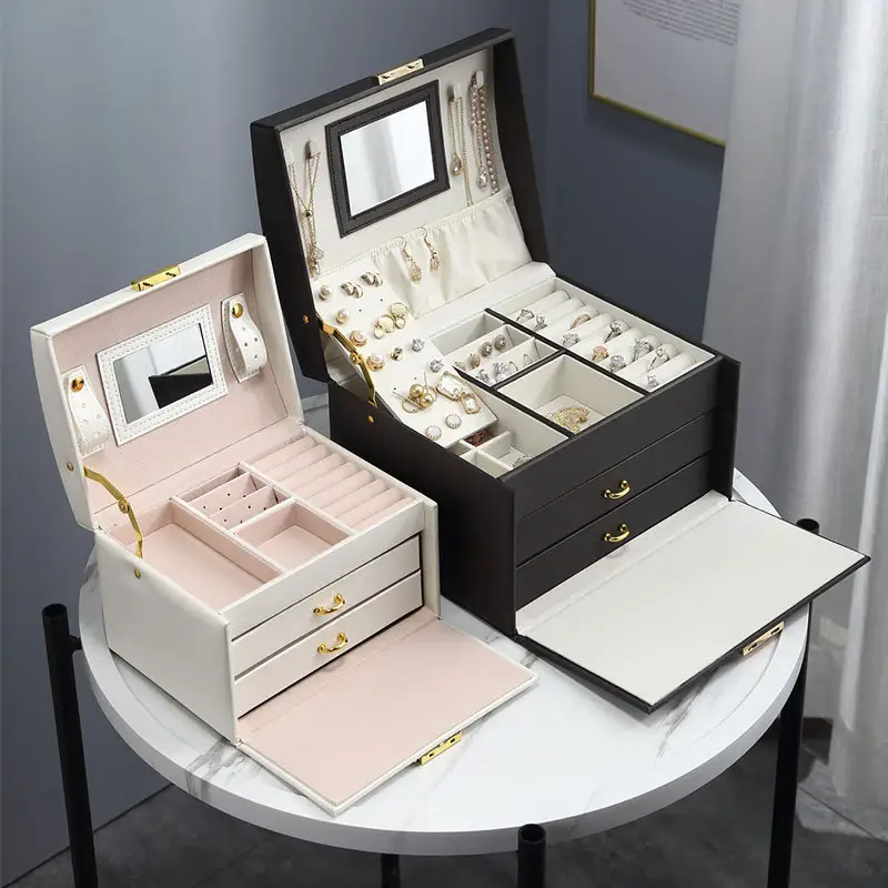 Guorui Hand-held mirror accessories storage box ring large jewelry box
