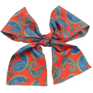 Мужской модный шарф из 100% чистого шелка с цветочным принтом Пейсли
