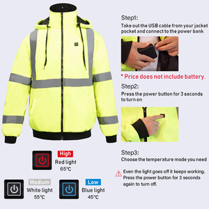 NEW <strong>Safety</strong> Smart Heat Reflective <strong>Jacket</strong> 5 Zone Heating 5V USB Construction Traffic WORK Heating Pad <strong>Jacket</strong> - Product Image 3