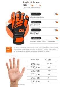 Guantes de Portero de Fútbol LBX Sports en Oferta, Unisex, sin Cierre, de Goma Flexible, con Protección para los Dedos, Antideslizantes - Product Image 3