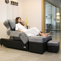 Fauteuil de massage et de réflexologie multifonctionnel inclinable avec accoudoirs et ouverture faciale pour salon de manucure