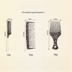 Ensemble de 3 brosses à <span class=keywords><strong>cheveux</strong></span> à imprimé léopard, <span class=keywords><strong>brosse</strong></span> à queue pointue, <span class=keywords><strong>brosse</strong></span> à séparer les <span class=keywords><strong>cheveux</strong></span>, pour salon et usage domestique - Product Image 2