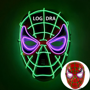 Masques de fête LED, masques lumineux pour Halloween, PVC Spiderman pour Captain America Avengers Flash, animation en plastique - Product Image 6