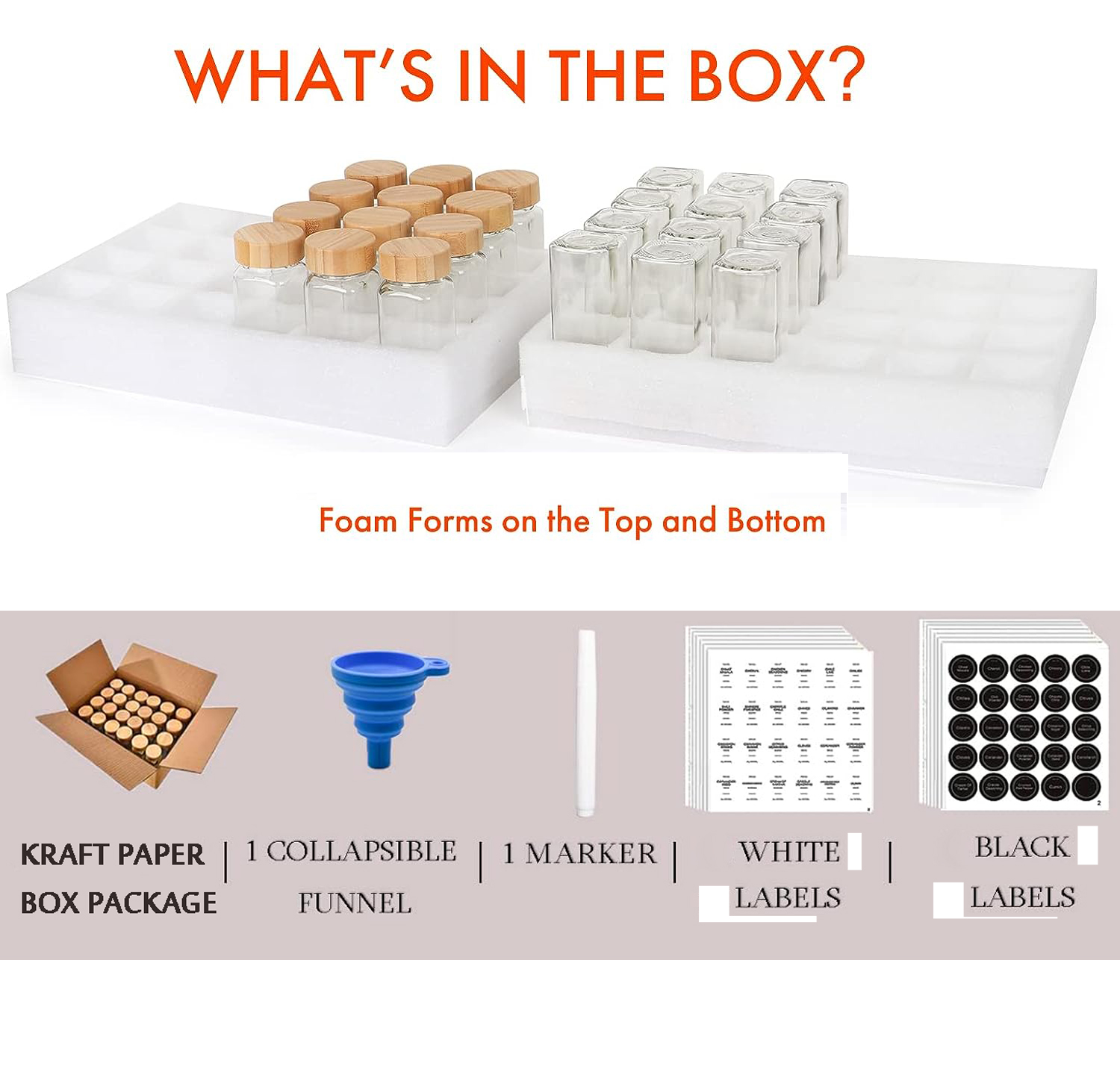 Bamboo Wood Lid Glass Storage Bottles Spice 4oz 120ml Kitchen Spice Jars 12pcs 24pcs 36pcs Spice Jars with Labels