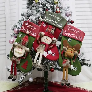Decorazioni natalizie di vendita calde calze natalizie ornamenti per l'albero di natale regali per bambini scena di sacchetti di caramelle vestire