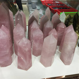 All'ingrosso per la casa decorativa naturale torre di cristallo di quarzo rosa intagliata a mano grande punto di cristallo altri mestieri di cristallo - Product Image 6