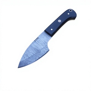 Cuchillo de caza de acero de Damasco forjado a mano cuchillo desplumador todos los días llevar cuchillo de hoja fija mango de madera alta visibilidad en Stock - Product Image 1