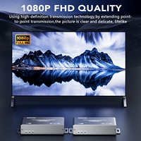 Extenseur HDMI USB SYONG 4K 60M 196FT Câble Ethernet Cat5e/Cat6 Transmetteur Récepteur HDMI KVM Contrôle Clavier Souris USB