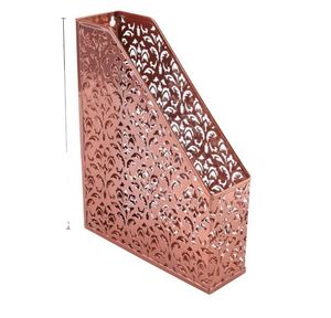 Rose Gold Metal Magazine <b>File</b> Holder Paper Book Storage Office Desk <b>Organizer</b> - Product Image 4