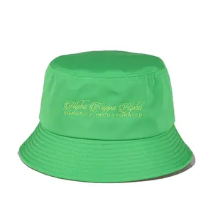 Custom Bright Green Beach Sun Hat With Embroidery High Quality Bucket Hat Suppliers