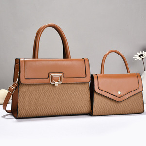Custom PU Leather <b>Handbag</b> Set Fashion Shoulder Tote Crossbody Bag Composite Two Piece Design for Women - Product Image 2