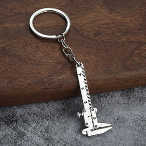 Draagbare Mini Roestvrijstalen Lichtgewicht Mode Kaart Grabber Ring Liniaal Nonius Schuifmaat Sleutelhanger <span class=keywords><strong>Offset</strong></span> Meetmeting - Product Image 4