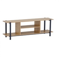 Meuble TV moderne en métal de 40 pouces avec 5 compartiments de rangement ouverts, support multimédia industriel KD pour salon, console TV style loft urbain