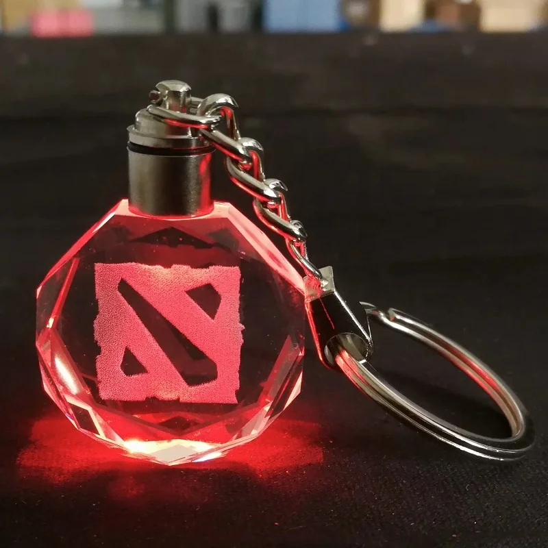 Hot Sale Cheapest 2D LED Keychain Crystal Glass Pocket Monster Charmander Poke Balls Custom Transparent Dota 2 Light Gifts