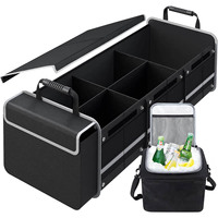 Organisateur de coffre de voiture de stockage de grande capacité portable de luxe pliable personnalisé en usine BSCI avec sac isotherme