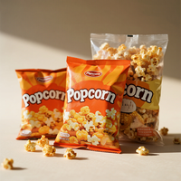 Impression personnalisée Sacs en plastique laminé à fermeture arrière Sac d'emballage croustillant de croustilles croustilles croustilles aliments en plastique Popcorn