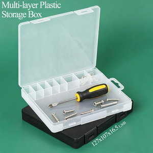 Boîte de rangement en plastique multi-compartiments SUNSHING avec séparateurs pour vis et petites pièces - Product Image 1