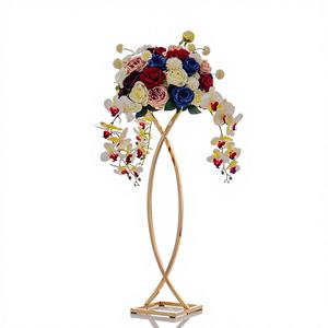 Centros de Mesa de Boda de Metal Dorado de Lujo, Decoraciones de Mesa, Jarrones de 25 cm x 10 cm, Aura Global - Product Image 1