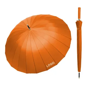 Automatische Aangepaste Logo Winddichte Stick Rechte Reis Pongee Polyester Paraplu
