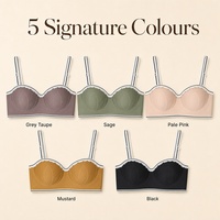 Soutien-gorge sans couture sans armatures push-up rose poudré avec dentelle balconnette moulé pour femme, idéal au quotidien (OEM/ODM)