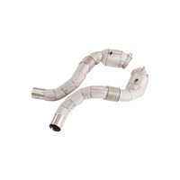 Knalpot Racing Downpipe Baja Tahan Karat untuk BMW F85 X5M X6M 4.4T Sistem Knalpot Mobil