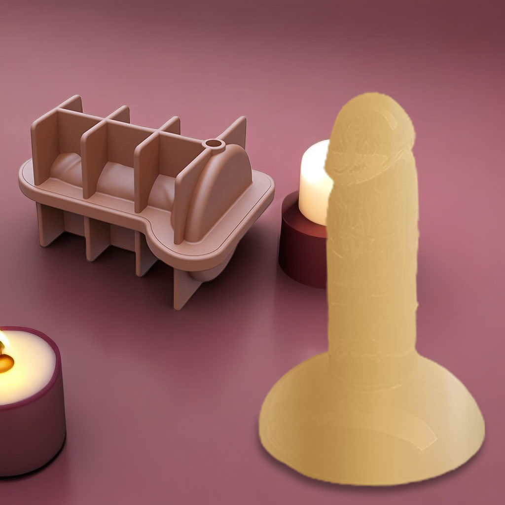 Wieder verwendbare Silikon 3d Penis geformte Valentine Kerzen form Kuchen formen Diy detaillierte Penis Vagina Kerzen form für Valentinstag