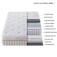 Matelas à ressorts bon marché OEM en promotion, double saison, réversible, avec système de soutien corporel 7 zones en mousse ensachée