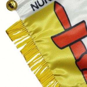 ธงสามเหลี่ยม NUNAVUT พิมพ์ลายดิจิทัลพร้อมโลโก้สั่งทำ สำหรับติดกระจกมองหลังรถยนต์และตกแต่งบ้าน - Product Image 4