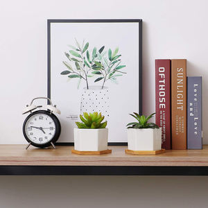 Maceta hexagonal <span class=keywords><strong>de</strong></span> bambú al por mayor, posavasos tallado para bebidas y maceta para flores, suculento platillo, soporte para maceta - Product Image 3