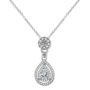 Collana con ciondolo a goccia alla moda, design semplice e di nicchia, catena per maglione, collana girocollo da donna - Product Image 1